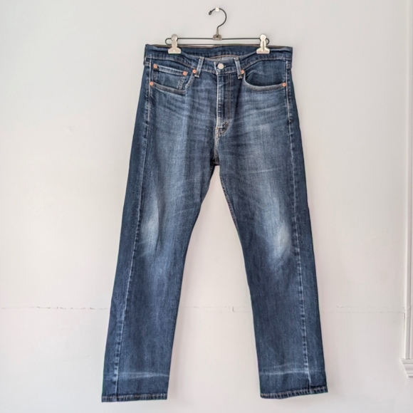 Classic Levi's 505 Men's Blue Denim Jeans ~ Size 34 x 30 - Picture 1 of 9